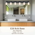 thumbnail image 3 of MELUCEE Black Bathroom Vanity Light Fixtures Over Mirror 6-Light Indoor Up and Down Metal Wall Mount Lamp 44.5 Inches Length Linear Vanity Lights with Milky Glass Shade, 3 of 6