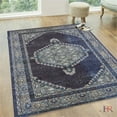 thumbnail image 5 of Handcraft Rugs Persian Rug - Faded, Oriental Distressed Area Rug - Modern Vintage Design Persian Area Rug - Abstract, Multicolor Kashan Design Persian Rug - Navy Blue/Aqua Blue/Multicolor 5 x 7 feet, 5 of 6