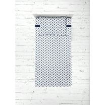 Bacati - Aztec/Tribal Navy 3-Piece 100% Cotton breathable Muslin Toddler Bedding Sheet Set, Bucks