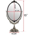thumbnail image 2 of Espejo de maquillaje JUXYES de metal vintage con soporte, 2 of 4