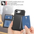 thumbnail image 2 of Allytechgroup Rugged Case for iPhone 16e Support Magnetic Car Mount, Premium PU Leather Flip Card Cash Holder Pocket Shockproof Anti-Fall Back Case for iPhone 16e, Black, 2 of 5