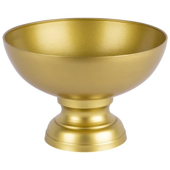Koyal Wholesale Gold Modern Minimalist Round Pedestal Bowl Metal Compote Bowl Vase Ideal for Centerpiece, 6" x 4.25"