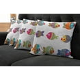 thumbnail image 5 of Ambesonne Ethnic Throw Pillow Cover 4 Pack, Cartoon Fish, 24", Multicolor, 5 of 5