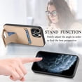 thumbnail image 4 of Allytechgroup Cards Holder Back Case for iPhone 11 Pro Max, Vintage PU Leather TPU Shockproof Slim Kickstand Anti-Drop Protective Wallet Phone Case Cover for Apple iPhone 11 Pro Max, Khaki, 4 of 8