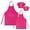 Hot Pink Parent Child Set, variant on TOPTIE Cotton Canvas Kid & Parent Cooking Aprons and Chef Hat Set