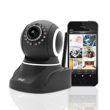 Indoor Wireless Security IP Camera - 1mp HD 720p Home WiFi Nanny Remote Video Monitor - Electronic Motorized Rotating PTZ Pan Tilt Network Surveillance, Voice Mic Audio for Mobile & PC - Pyle PIPCAM8 (B00LN0OHQY)
