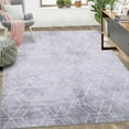 thumbnail image 2 of Washable Living Room Rugs 2x6, Modern Non Slip Bedroom Area Rug, Ultra Thin Low Pile Floor Carpet for Dining Room, Indoor Modern Geometric Throw Rugs for Home Office,Easy Cleaning, Gary, 2 of 6