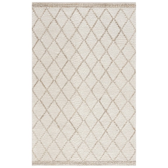 SAFAVIEH Natura Glenn Diamond Area Rug, Ivory/Natural, 4' x 6'