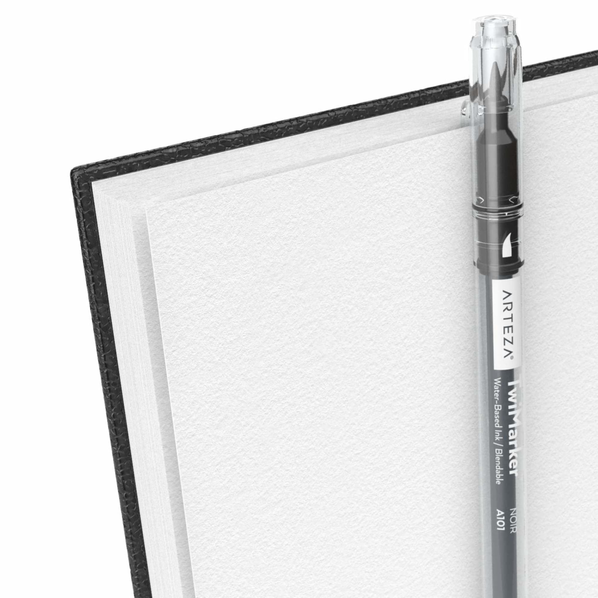 Arteza 5.5" x 8.5" Spiral-Bound Hardcover Sketchbook, 200 Pages, Black, Set of 3