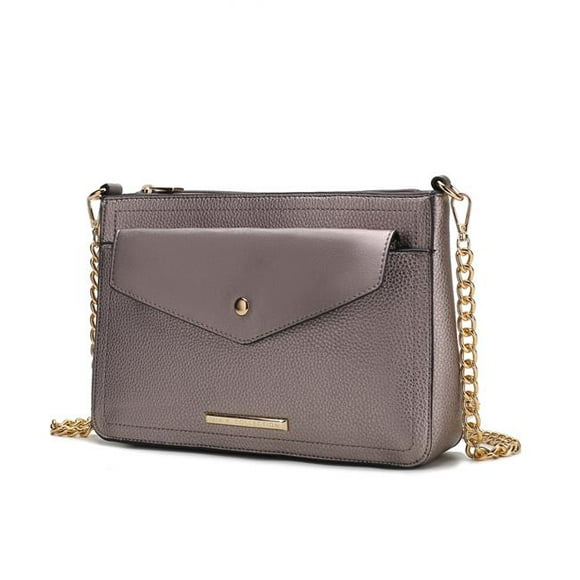 MKF Collection by Mia K. MKF-L152PW Maribel Vegan Leather Womens 3-in-1 Crossbody Bag