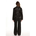 thumbnail image 2 of Just Love Satin Pajama Pants Set with Notch Collar (Black / Ivory, Large), 2 of 3