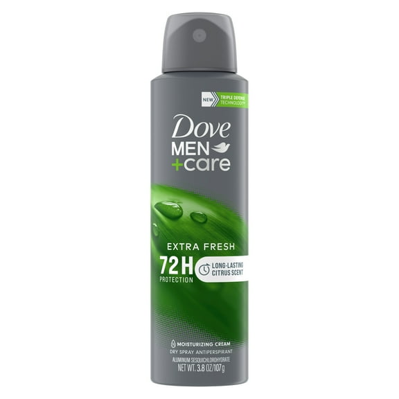 Dove Men Care Extra Fresh Long Lasting Antiperspirant Deodorant Dry Spray, Citrus, 3.8 oz