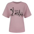 thumbnail image 2 of Outfmvch Chemises de Pâques pour Femmes, Chandails en Molleton à Col Rond pour Femmes, Chemises à Manches Courtes pour Femmes, Hauts de Sortie pour Femmes, Haut à Manches Courtes à Col Rond Imprimé de Pâques pour Femmes, T-Shirts Graphiques pour Femmes Rose 3 L, 2 of 6