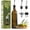 Dark Brown, variant on 500ml Green Glass Olive Oil Bottle Dispenser – 17oz Oil and Vinegar Cruet with Pourers and Funnel – Olive Oil Carafe Decanter for Kitchen