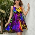 thumbnail image 3 of Rave Rainbow of Glow Stick Fire Dress Summer Street Style Dresses Female Sleeveless Printed Sundress, 3 of 7