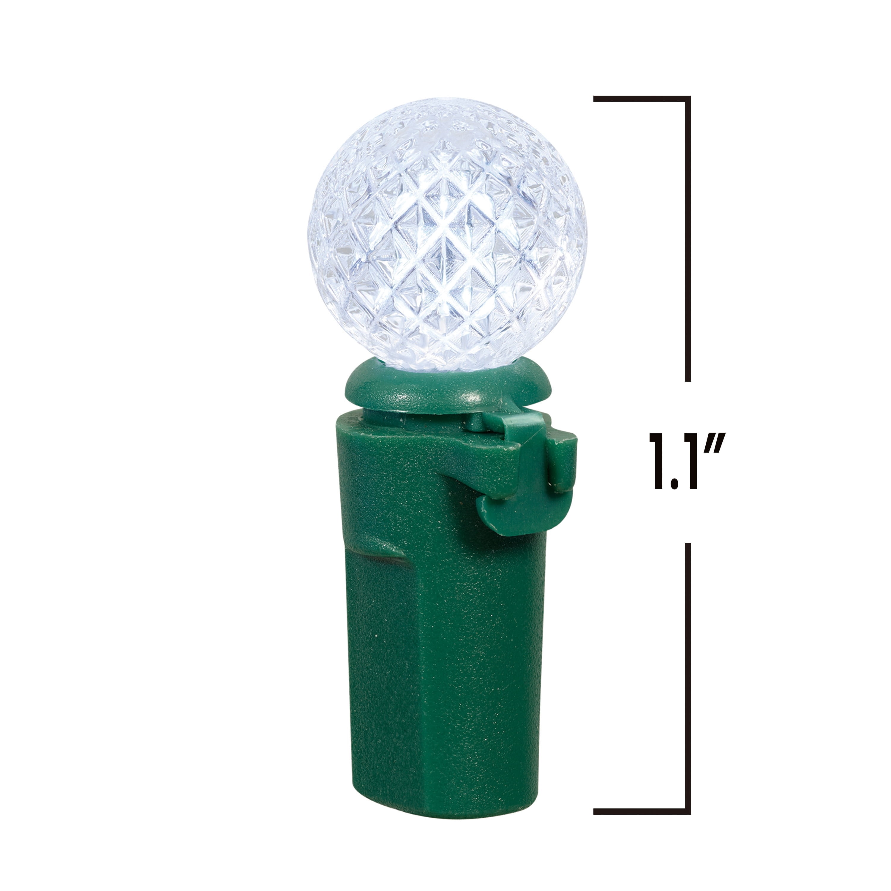 Indoor/Outdoor 50-Count LED 8-Function G12 Christmas String Lights, Cool White, Green Wire, 12.5', by Holiday Time