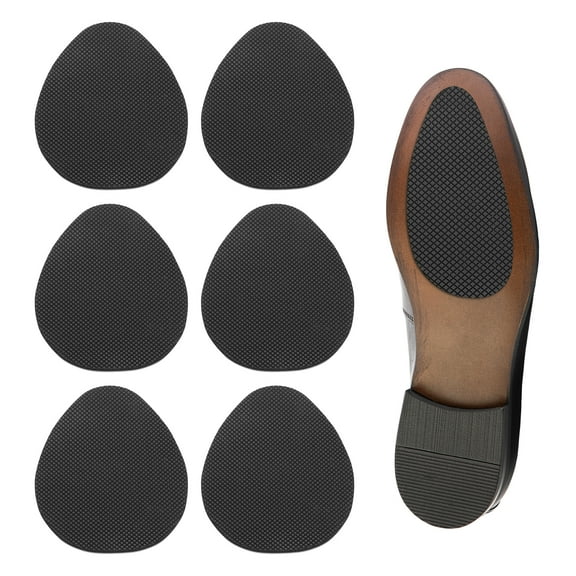 Uxcell Non-Slip Shoe Pads, Adhesive Shoe Sole Protectors for Heels Anti-Slip Shoe Grips on Bottom of Shoes, Black 6 Pcs