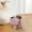 Pink-Round, variant on Small Ottoman Foot Rest with Legs, Rectangular Ottoman Foot Stool, Teddy Velvet Sofa Footstools for Under Office Desk, Living Room, Bedroom, Grey