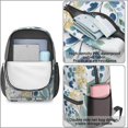 thumbnail image 4 of 17 Inch Lightweight Backpack,PVC Waterproof Oxford Fabric, Ergonomically Designed, with Large Capacity, Floral Flowers Print, 4 of 5
