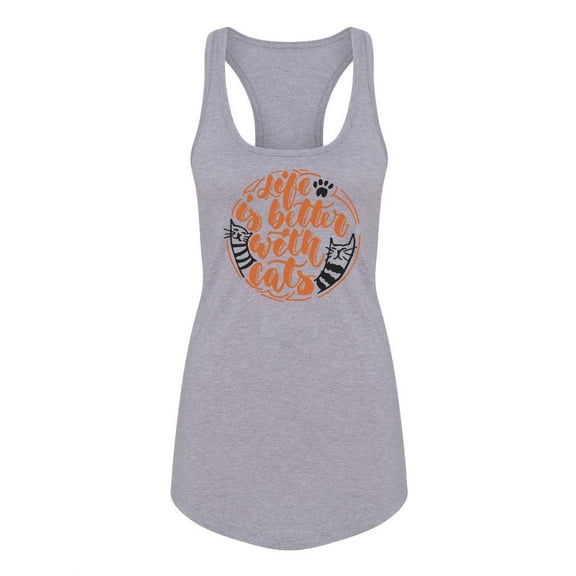Life Is Better With Cats Racerback Tank Women -Image by Shutterstock, Female x-Large