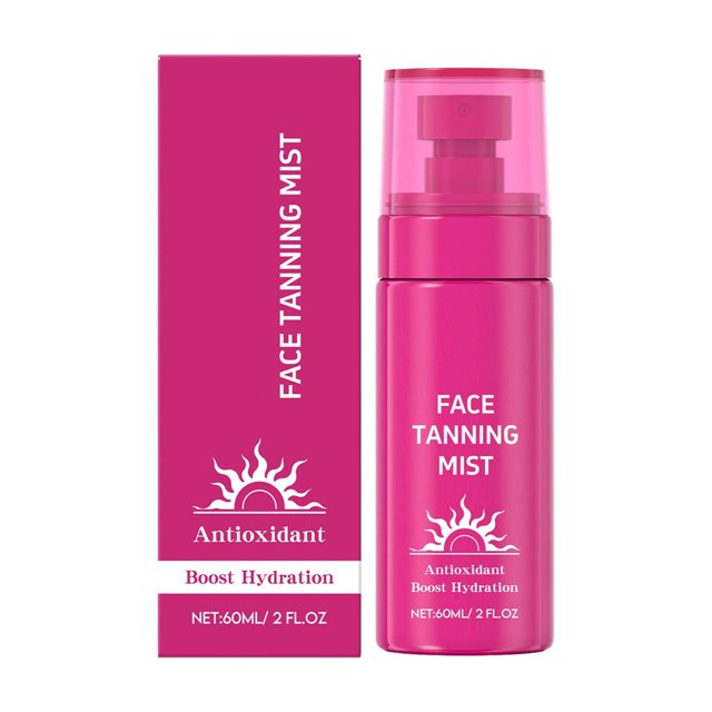 Bruma autobronceadora facial con antioxidantes, sin marcas, brillo natural duradero para todo tipo de piel, 60 ml/2 oz
