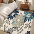 thumbnail image 4 of 3'x5' Area Rugs, Sage Green Blue Floral Indoor Outdoor Area Rug for Living Room Bedroom, Vintage Beige Botanical Washable Bathroom Rugs Kitchen Floor Carpet Mats Home Decor Aesthetic, 4 of 8
