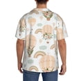 thumbnail image 5 of Naloa Air Balloon and Flower Men's Loose Fit Cuban Collar Short-Sleeve Shirt with Button-down and Chest Pocket for Everyday Wear Outings - X-Large, 5 of 7