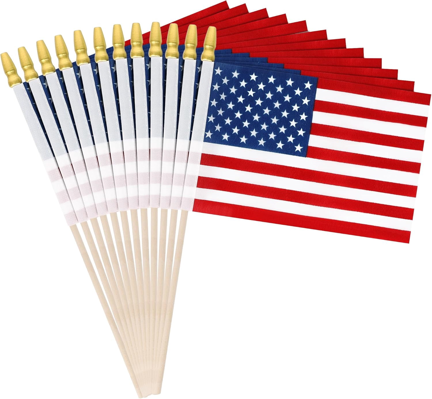 100 Pcs Small American Flag on Sticks, Hand Held 4th of July Decorations Outdoor, Waterproof Fourth of July Mini Patriotic Flags for Patriotic Accessories Veterans Day Decorations Party Supplies