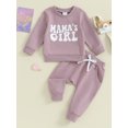 thumbnail image 2 of Bagilaanoe 2PCS Toddler Baby Girl Pants Set Letter Print Long Sleeve Sweatshirt Pullover Tops + Drawstring Sweatpants 6M 12M 18M 24M 3T Kids Casual Sweatsuits, 2 of 9
