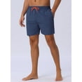 thumbnail image 2 of DARING DIVA Men's Drawstring Waist Mesh Liner Back Pocket Swim Shorts 34 Navy Blue, 2 of 5