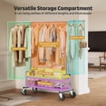 thumbnail image 2 of LZNIOZ 660 lbs Heavy Duty Clothes Rack, Garment Rack with Wheels and 2 Mesh Shelves, Stainless Steel Clothing Racks for Hanging Clothes Organizer , 66"L×71"H×17"W, 2 of 11