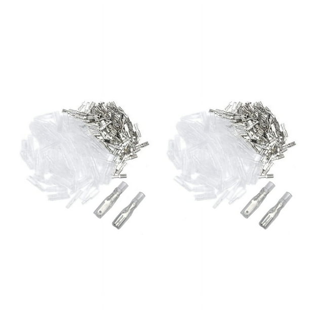 400 piezas de terminales de crimpado de horquilla macho/hembra con manguito aislante eléctrico, conector de envoltura de cable, 2,8 MM