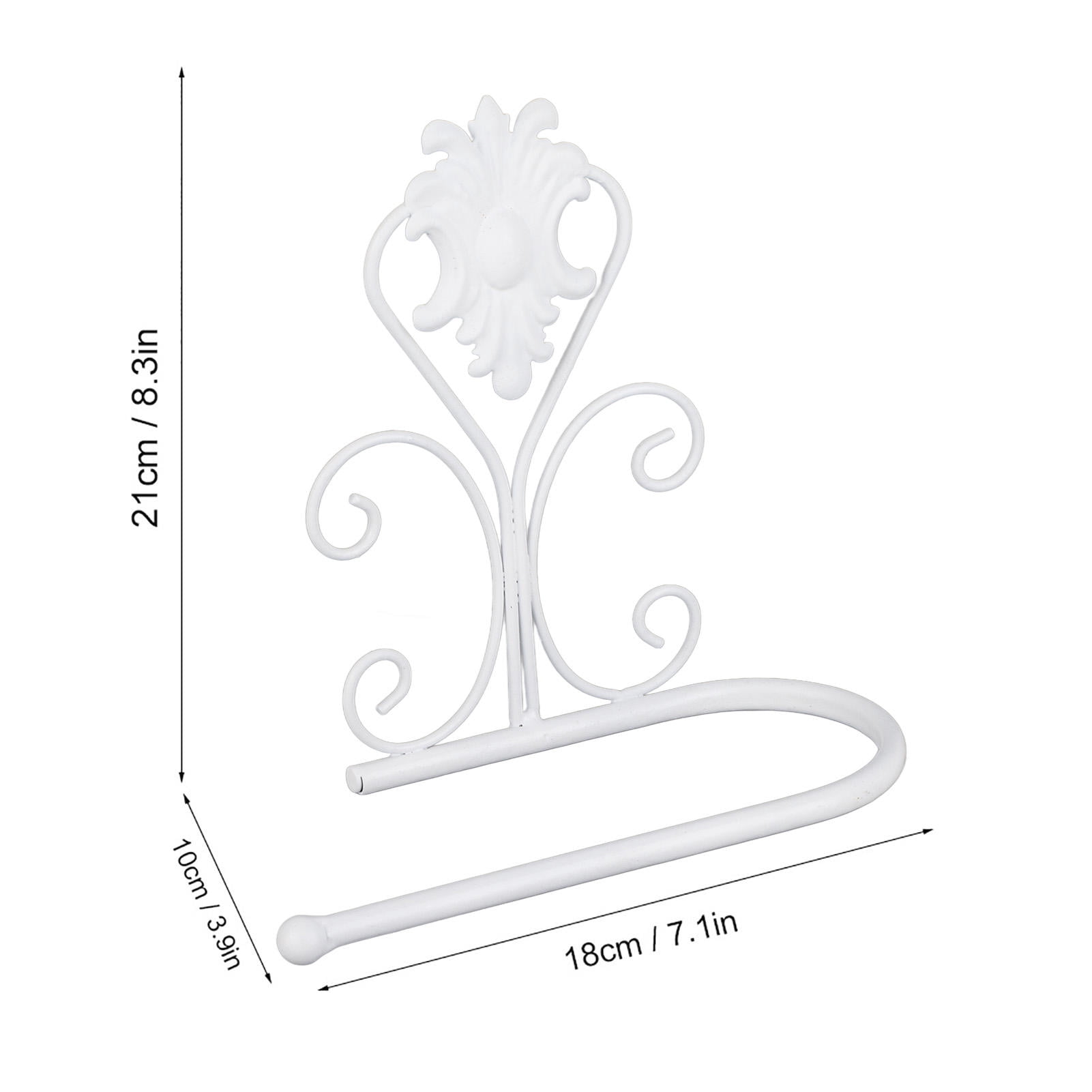 BIMZUC White Wall‑Mounted Paper Towel & Tissue Rack – 5.9"×7.9" Durable Metal Holder for Kitchen, Bathroom, Toilet
