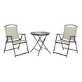 thumbnail image 4 of Mainstays Carlington 3-Piece Patio Bistro Set, Tan, Fade Resistant Sling Fabric, 4 of 6