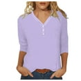 thumbnail image 2 of 3/4 Length Sleeve Womens Tops 2026 Spring Summer V Neck Business Dressy Casual Office Work T Shirts Blouse, 2 of 6