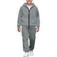 thumbnail image 2 of Fozruso Boys Pants 2 Pieces Set,Boys Casual Outfits Two Piece Comfortable Hooded Sweatshirt and Pants Set Boys Clothing Sets,8-9 Years, 2 of 7