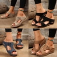thumbnail image 4 of Walking Sandals Women Orthopedic Sandals with Arch Support Women Wedge Sandals Comfortable Walking Sandals Cushion Footbed Platform Sandals Dressy Summer Slip on Sandals Casual Beach Shoes Beige 5.5, 4 of 5