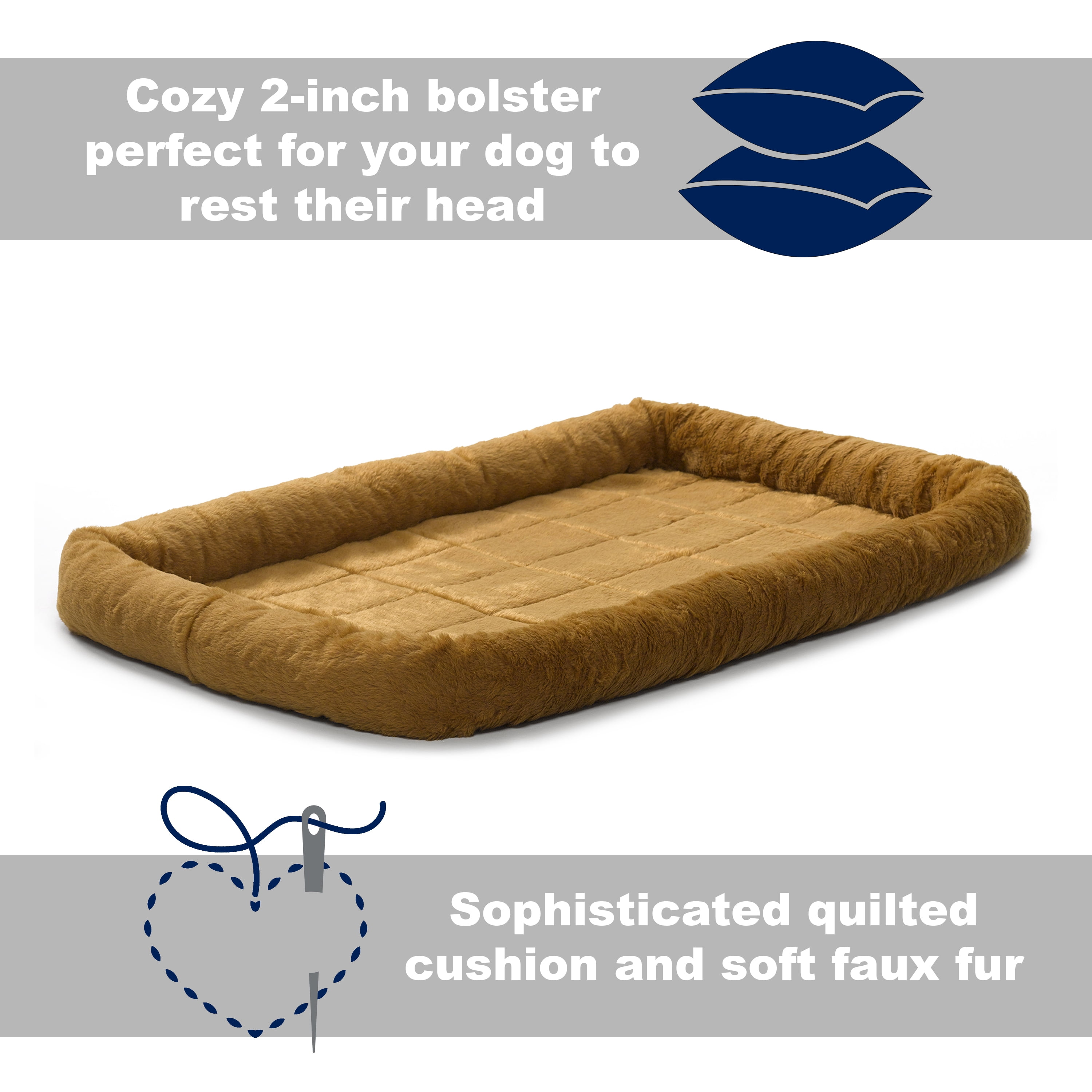 (3 pack) MidWest QuietTime Pet Bed & Dog Crate Mat, Cinnamon, 22"
