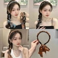 thumbnail image 2 of Bandeau Long Queue de Cheval Noué Vintage Accessoire Cheveux Orange, 2 of 8
