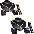thumbnail image 2 of Ruanlalo Women Fashion Rhinestone Pendant Necklace Ring Bracelet Earrings Jewelry Set Red, 2 of 6