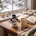 thumbnail image 5 of Snowman Figurine Plush Black and White Checkered Tabletop Decor for Christmas Indoor Home Holiday Display, 5 of 6