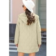 thumbnail image 2 of Women's Beige Quilted Hooded Coat with Snap Button Closure - [ZhiHiMeRi] | (US 12-14)L, 2 of 12