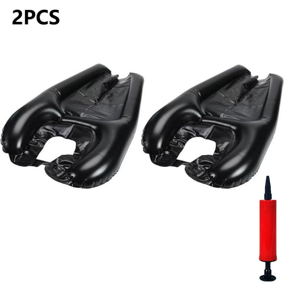 Hair Washing Tray, All Directions Without Restriction Inflatable Shampoo Bowl for Shampooing on a Comfortable and Convenient Bed or Chair(Black,2PCS)