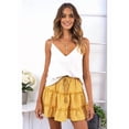 thumbnail image 6 of Womens High Waist Floral Print A Line Short Skirt with Ruffled Hem Elegant Summer Skirt Yellow Dots XXL, 6 of 9