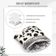 thumbnail image 5 of A Pair Of Heat Insulation And Anti-Perm Gloves 7×11in Thick Anti-Perm Palm With Silicone Piece Lanyard Design Is Easy To Hang Simple Cow Print Pattern1_1, 5 of 8