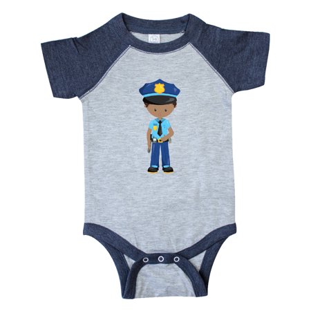 

Inktastic African American Boy Policeman Police Uniform Gift Baby Boy Bodysuit