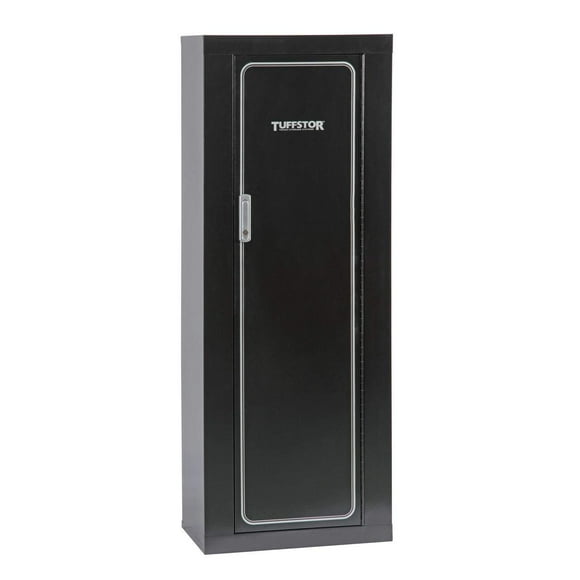 American Furniture Classics Gun Security Cabinet 10 Gun Metal Security Cabinet with 3 Pt. Locking System, Black