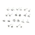 thumbnail image 5 of Grandest Birch 11 Pairs/Set Bohemia Flower Leaf Small Ear Studs Women Earrings Party Decor Alloy Silver, 5 of 6
