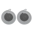 thumbnail image 1 of 2Pcs Manteles Individuales Redondos Trenzados, 7.1" Manteles Tejidos para Mesa de Cocina con Gancho para Decoración de Granja (Gris), 1 of 7