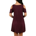 thumbnail image 4 of ZXSXSY Women Cold Shoulder Solid Color Party Dress with Pocket, 4 of 4